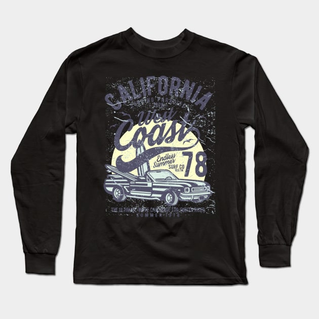 CALIFORNIA, WEST COAST Long Sleeve T-Shirt by BlackSideDesign